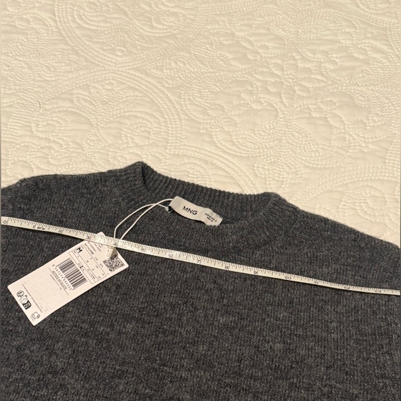 NWT Mango Dark Gray Ribbed-Knit Dress Sweater M - Picture 9 of 10